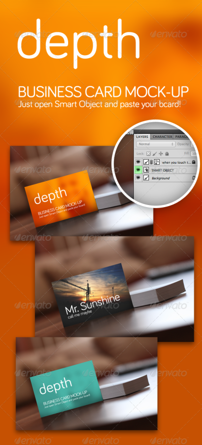 Depth — Business Card Mock-Up名片设计展示模板提案贴图素材