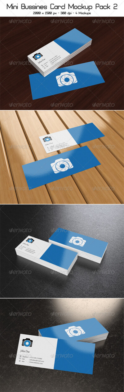 Mini Business Card Mock-Up Pack名片设计展示模板提案贴图素材