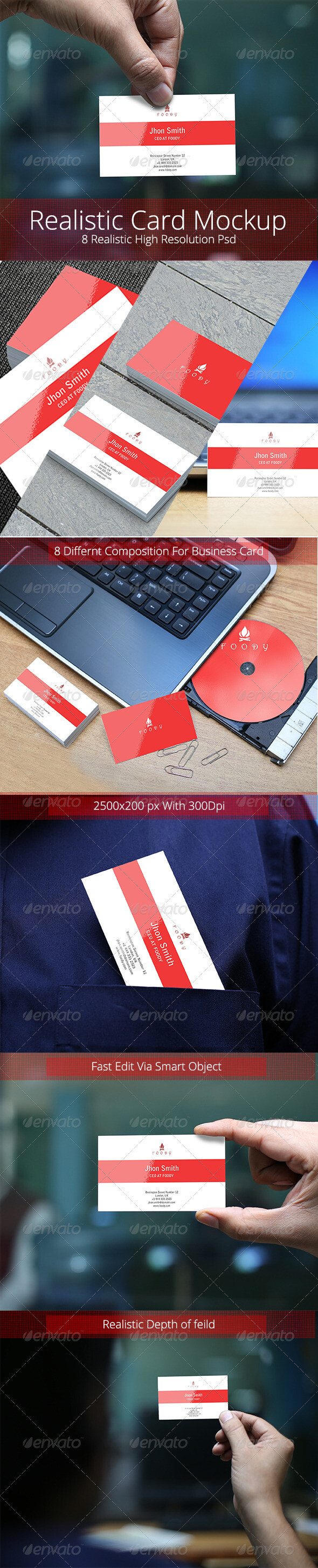 Realistic Business Card Mockup 1名片设计展示模板提案贴图素材