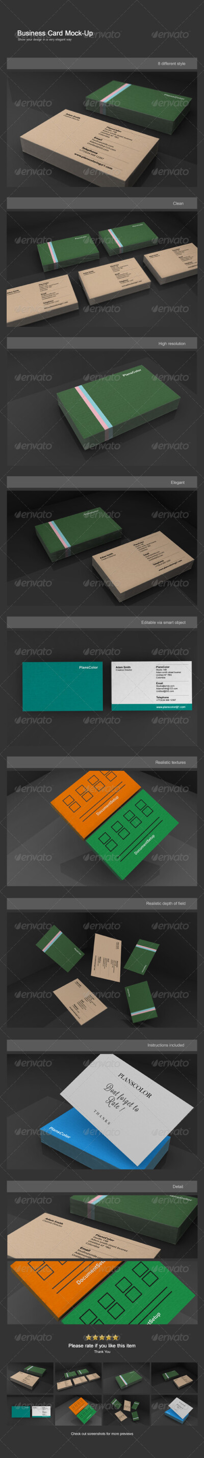 Realistic Business Card Mock-Up1名片设计展示模板提案贴图素材