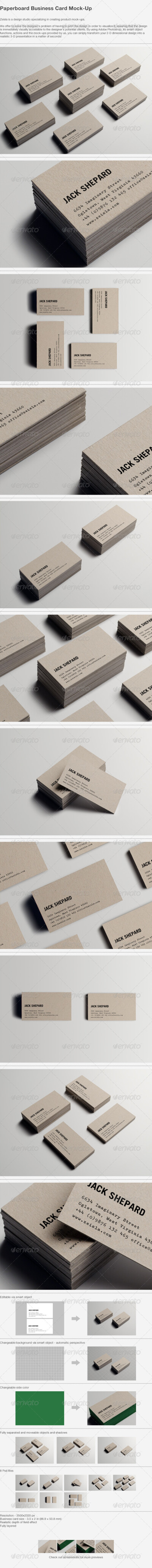 Paperboard Business Card Mock-up名片设计展示模板提案贴图素材