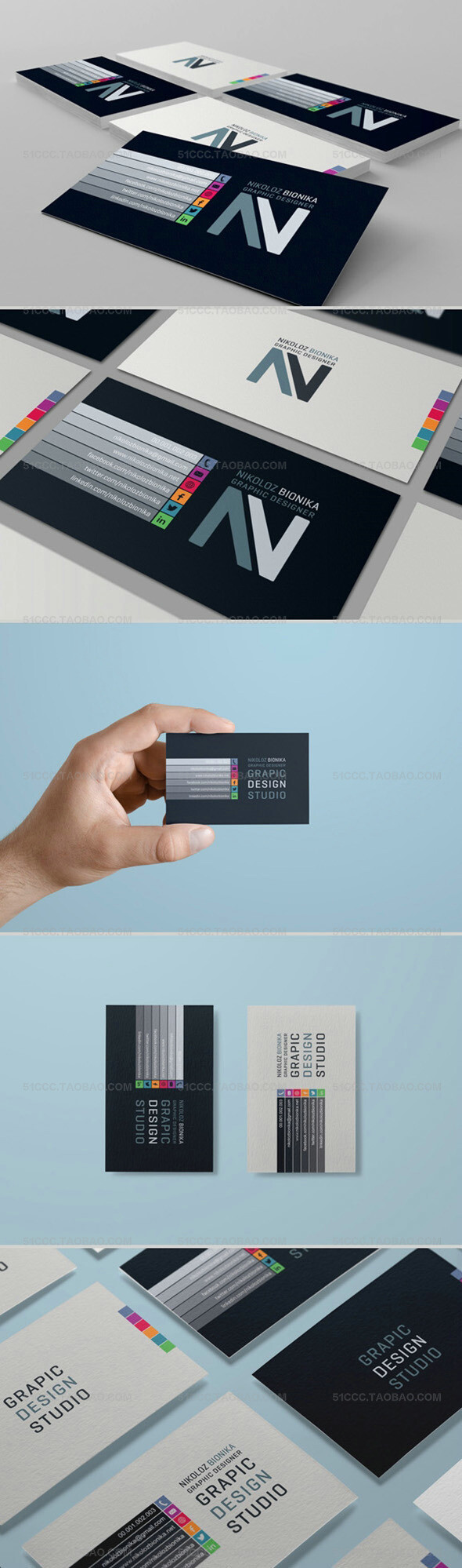 Minimal Stylish Business Cards名片设计展示模板提案贴图素材