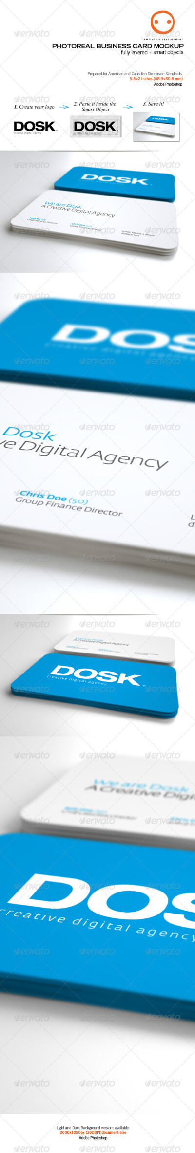 Photoreal Business Card Mockup名片设计展示模板提案贴图素材