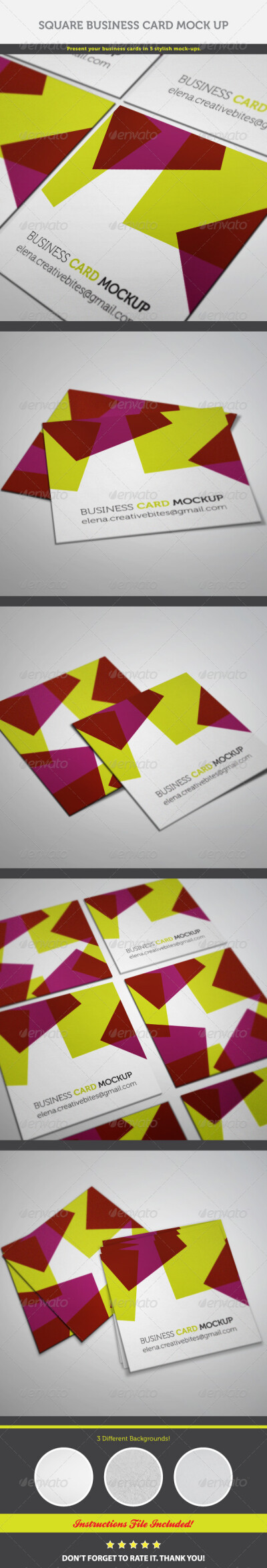 Square Business Card Mock-up PSD名片设计展示模板提案贴图素材