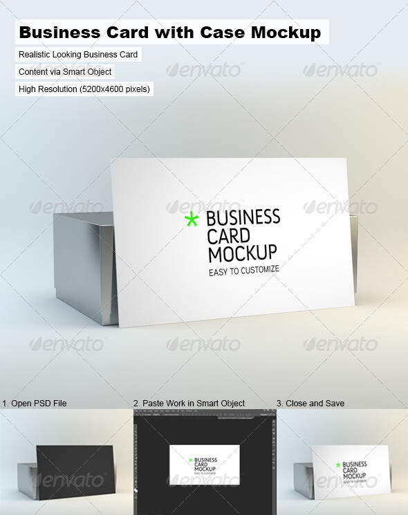 Business Card with Case Mock-Up名片设计展示模板提案贴图素材