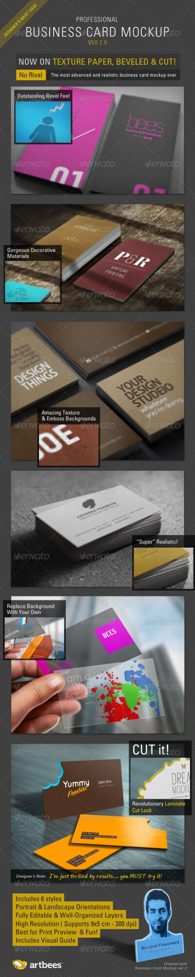 Business Card Mockup Pro ver名片设计展示模板提案贴图素材