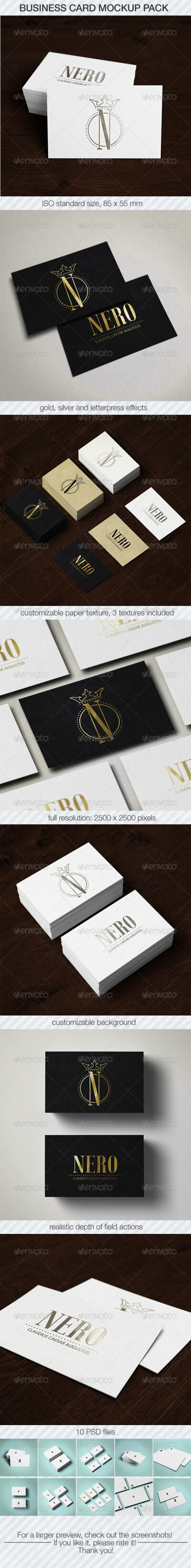 Business Card Mockup Pack名片设计展示模板提案贴图素材源文件