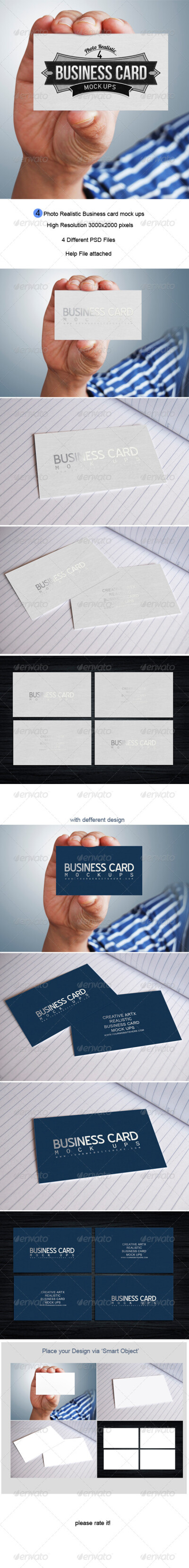 Business Card Mock-Up V9 名片设计展示模板提案贴图素材源文件