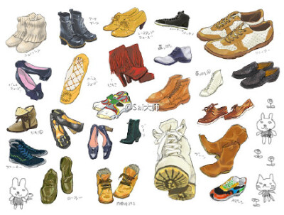 #绘画学习# 【超多鞋子的素材参考】 平底便鞋、运动鞋、靴子等各种款式统统都一键收藏吧~