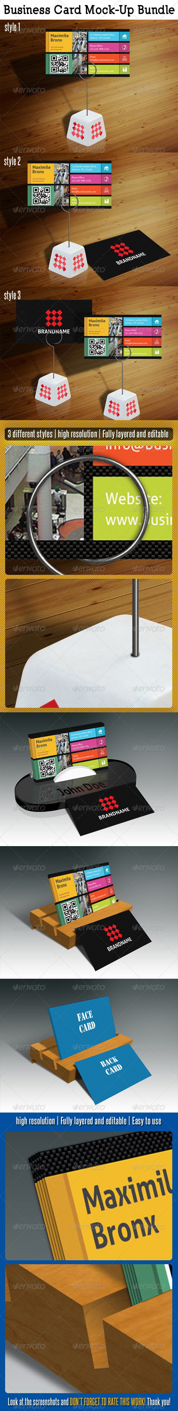 Business Card Mock-Up Bundle V2 名片设计展示模板提案贴图素材