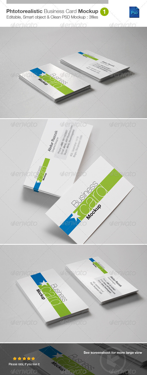 Photorealistic Business Card Mockup名片设计展示模板贴图素材