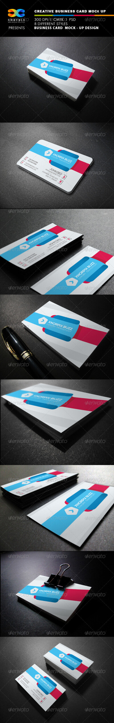 Realistic Business Card Mock up名片设计展示模板提案贴图素材