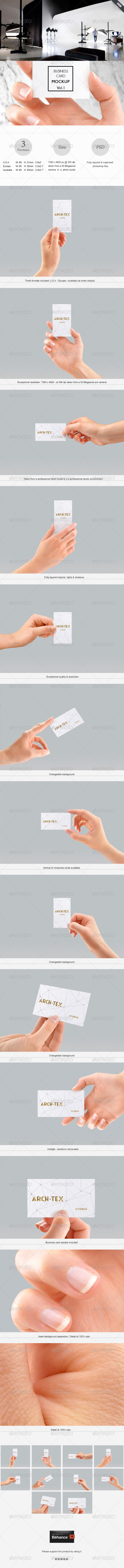 Business Card Mock-up - Hand edition名片设计展示模板贴图素材