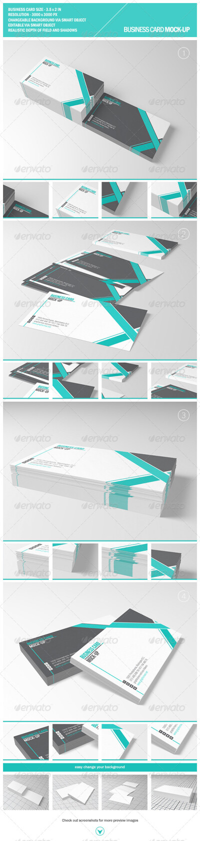 Business Card Mockup V7 名片设计展示模板提案贴图素材源文件