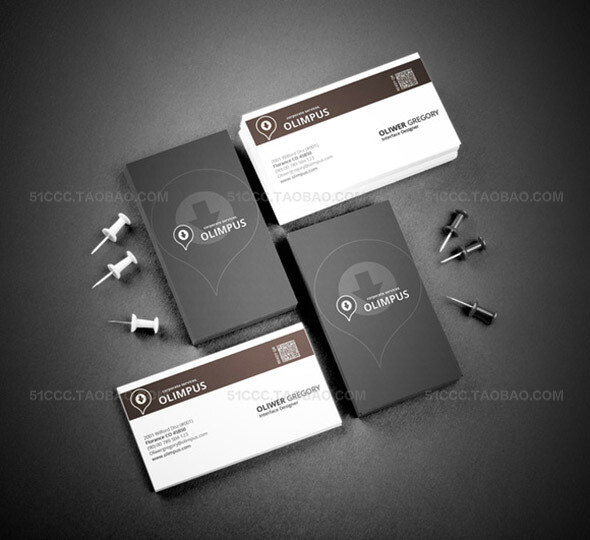 Realistic Business Card Mocku 名片设计展示模板提案贴图素材