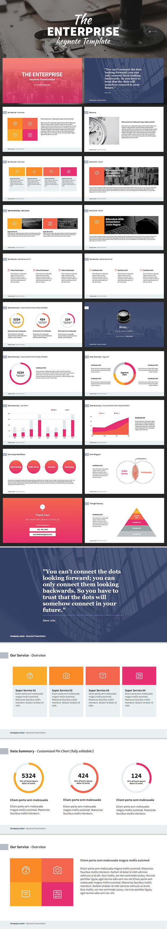 Enterprise Keynote Template 英文原版扁平化 MAC苹果机专用模板