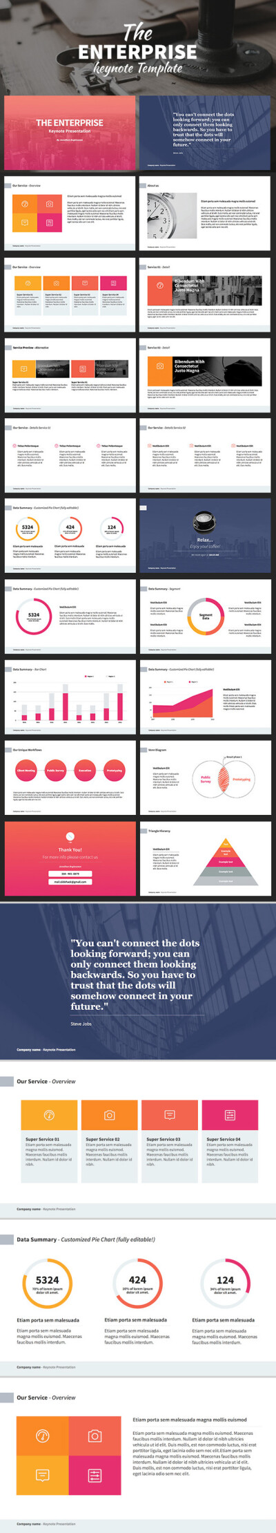 Enterprise Keynote Template 英文原版扁平化 MAC苹果机专用模板