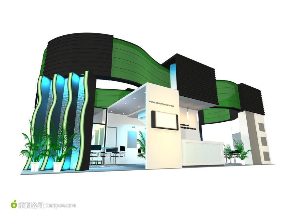 太阳能科技商业空间设计展厅3D模型下载