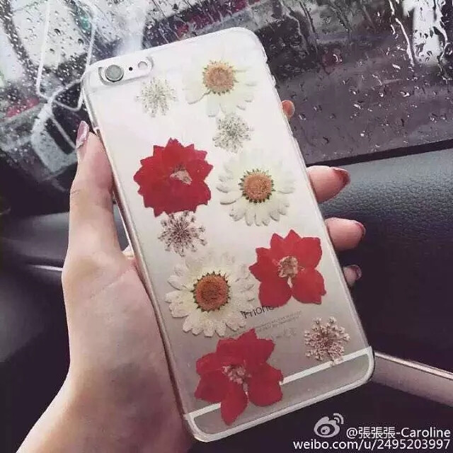 苹果6手机壳日系复古干花朵名媛风真花iphone6 plus手机套文艺女