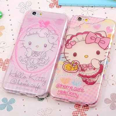 代购 hello kitty可爱KT凯蒂猫猫手机壳苹果6软胶 防摔iphone6plus外壳