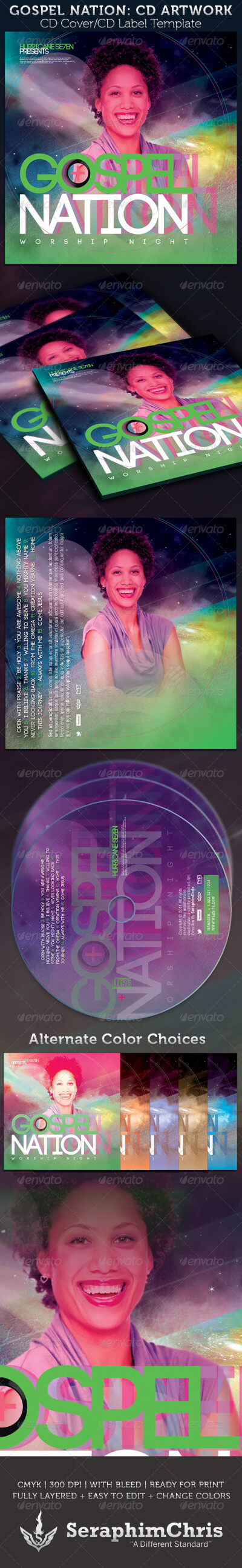 Gospel Nation CD Cover Artwork Template 光盘盒装素材设计