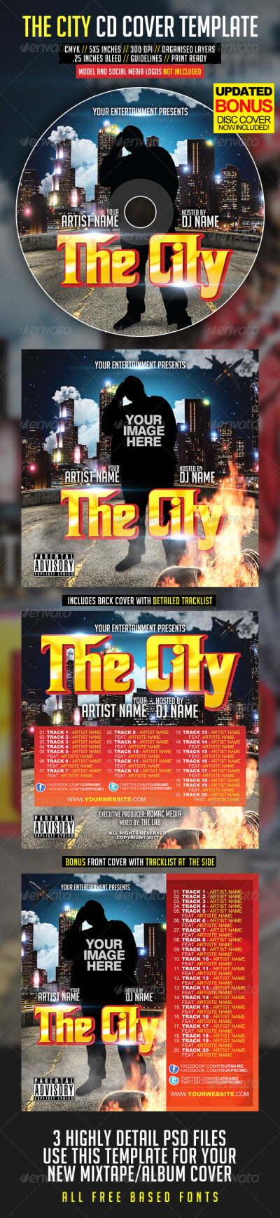 The City CD Cover光盘盒装素材设计源文件