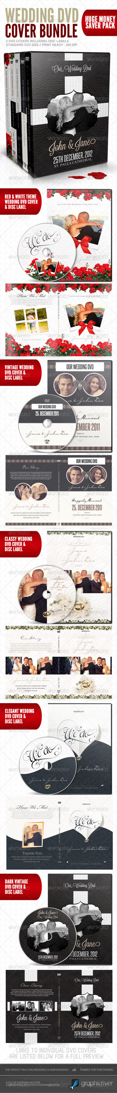 Wedding DVD Cover &amp;amp; Disc Label Premium Bundle 光盘盒装素材