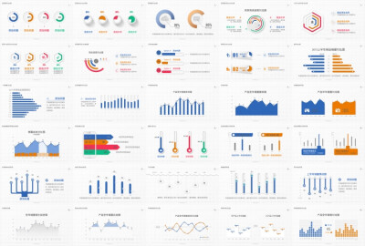 超实用┃微立体数据图表合集┃高度可编辑┃30套┃四种配色_配色三