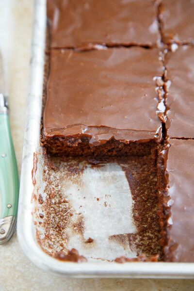 A small recipe for Texas Chocolate Sheet Cake