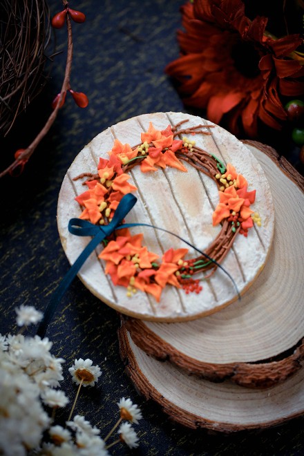 于是我们的饼干先于武汉迎来了秋天#第十七期甜品台综合课程糖霜饼干作品#B162