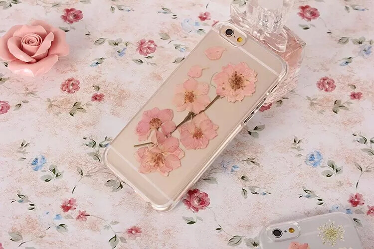 苹果6手机壳日系复古干花朵名媛风真花iphone6 plus手机套文艺女