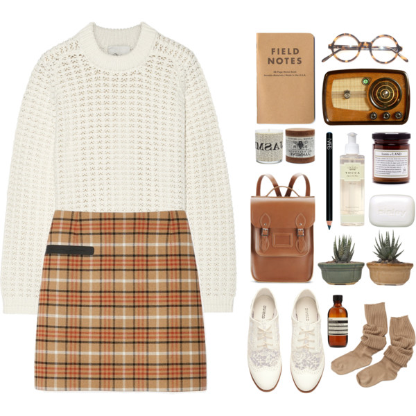 A fashion look from September 2015 featuring open-knit sweater, Tory Burch and h&amp;amp;m shoes. Browse and shop related looks.