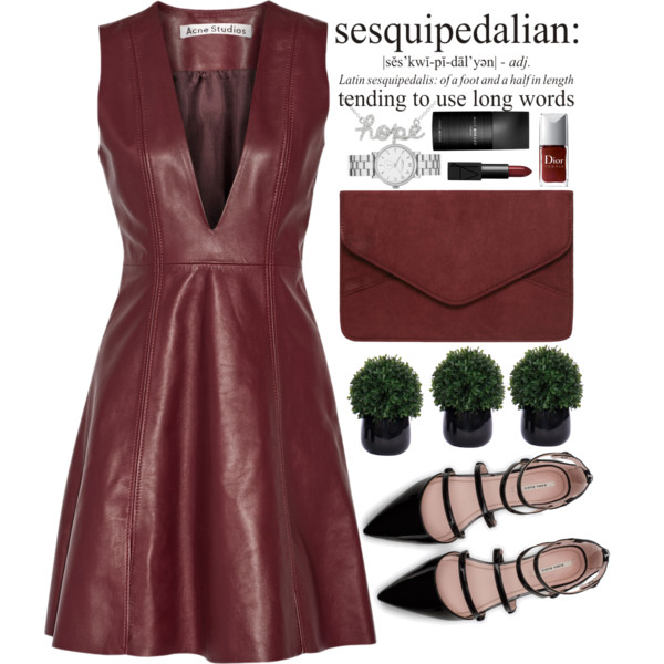 A fashion look from September 2015 featuring leather skater skirt, flat ankle strap shoes and special occasion handbags. Browse and shop related looks.