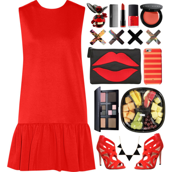 A fashion look from July 2015 featuring wrap dress, high heel boots and change purse. Browse and shop related looks.