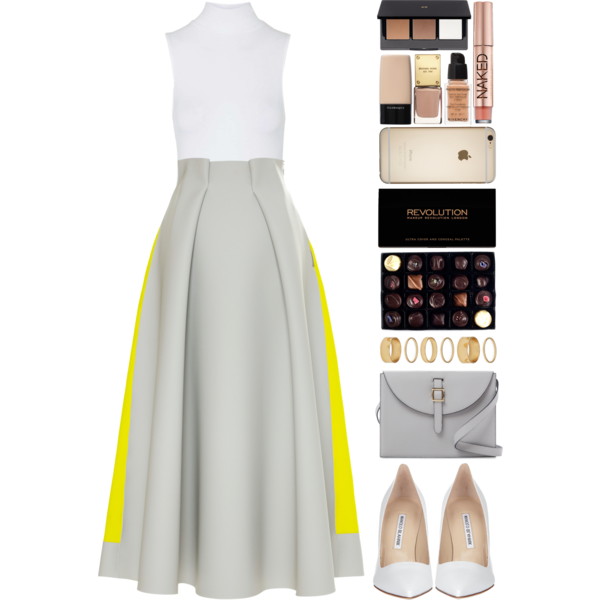 A fashion look from September 2015 featuring midi skirt, Topshop and white shoes. Browse and shop related looks.