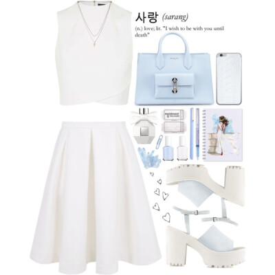 A fashion look from August 2015 featuring ivory tank, white high waisted skirt and open toe high heel sandals. Browse and shop related looks.