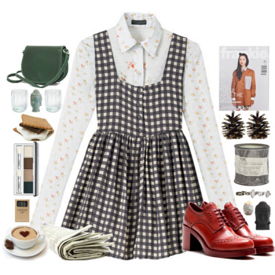 A fashion look from August 2015 featuring wingtip shoes, cross body handbags and engraved jewelry. Browse and shop related looks.