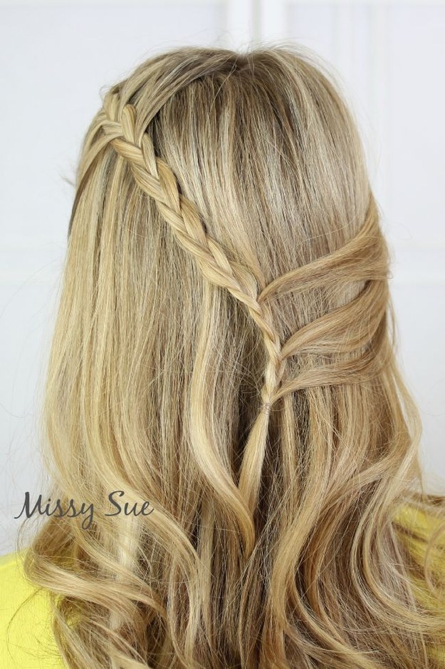 Cascade: This charming mini-braid takes very little time. Tutorial via missy sue.