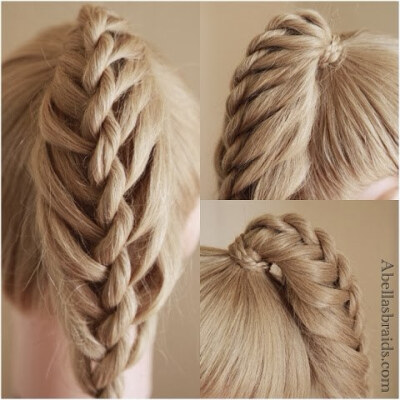 Twisted Ladder: Get an intricate-looking pony tail in no time! Tutorial via: abella braids.