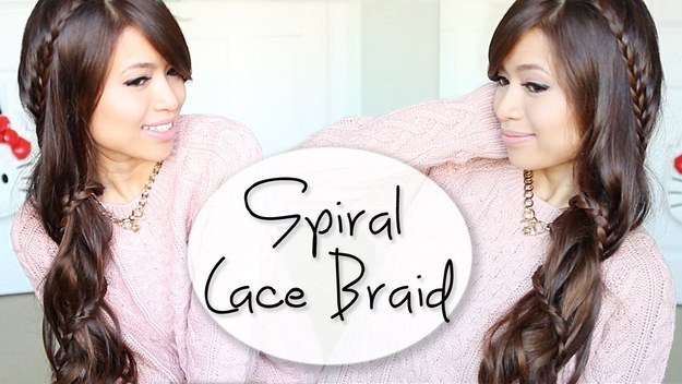 Spiral Lace: This is one of the more awesome braids you’ve seen. Tutorial Via: youtube.