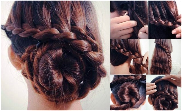 Waterfall braided bun