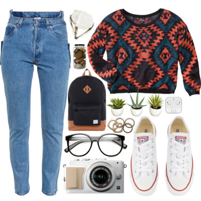 A fashion look from July 2015 featuring shirts &amp;amp; tops, high waisted skinny jeans and converse shoes. Browse and shop related looks.