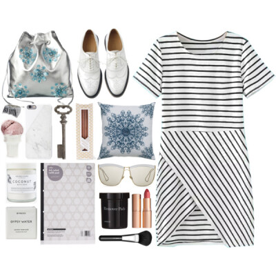 A fashion look from September 2015 featuring white and black dress, engraved rings and Native Union. Browse and shop related looks.