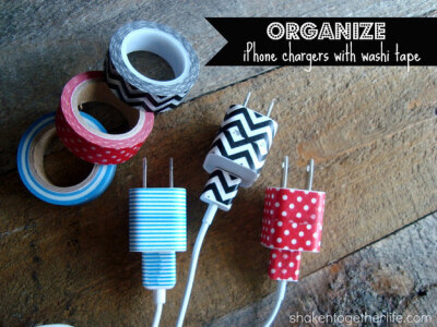 Keep your electronics pretty (and organized!) with washi tape. @BUZZDIY