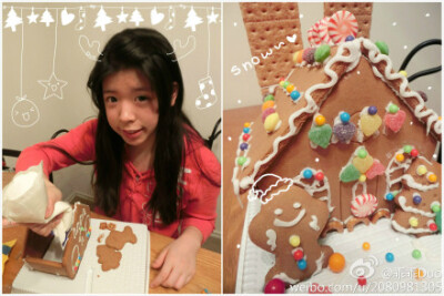 提早祝大家圣诞快乐～做Gingerbread House 好累啊，做的时候还要忍住不去吃糖果。。。虽然是kit做的，但是还是好友成就感～～