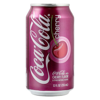 美国原装可口可乐樱桃口味 听装汽水 夏季饮料 355ml 原瓶进口