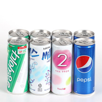 乐天百事可乐碳酸牛奶桃汁柠檬饮料4口味8罐 韩国进口饮品零食品