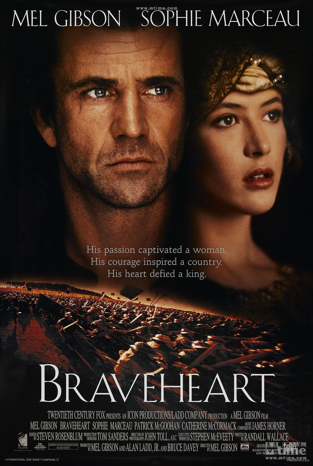 【勇敢的心 (1995) Braveheart】本片以13-14世纪英格兰的宫廷政治为背景，以战争为核心，讲述了苏格兰起义领袖威廉·华莱士与英格兰统治者不屈不挠斗争的故事。在威廉·华莱士还是孩子的时候，他的父亲，苏格兰英雄马索·华莱士在与英军的斗争中牺牲。幼小的他在父亲好友的指导下学习文化和武术。光阴似箭，年轻的华莱士学成回到故乡，向美丽的少女梅伦求婚，然而梅伦却被英军抢去，并遭杀害。终于，在广大村民“英雄之后”的呼声中，华莱士带领大家揭竿而起，杀英兵宣布起义。他率苏格兰人奋战数年，最终在爱丁堡被英军逮捕。