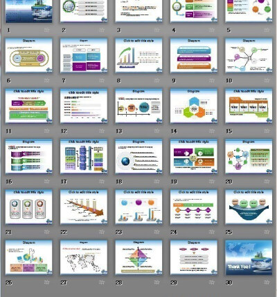 商务科技统计图表ppt模版www.2ppt.cn