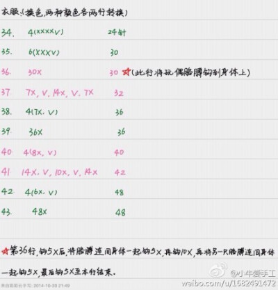 step6#钩针 玩偶 小丑 图解#这是小丑主体部分的图解，关于细节部分，你们可以带着半成品来问我，当然也可以自由发挥。希望能看到更多出彩的配色，一起玩吧！另外，头部图解中的均匀加针和减针规律也可以运用到其他玩…